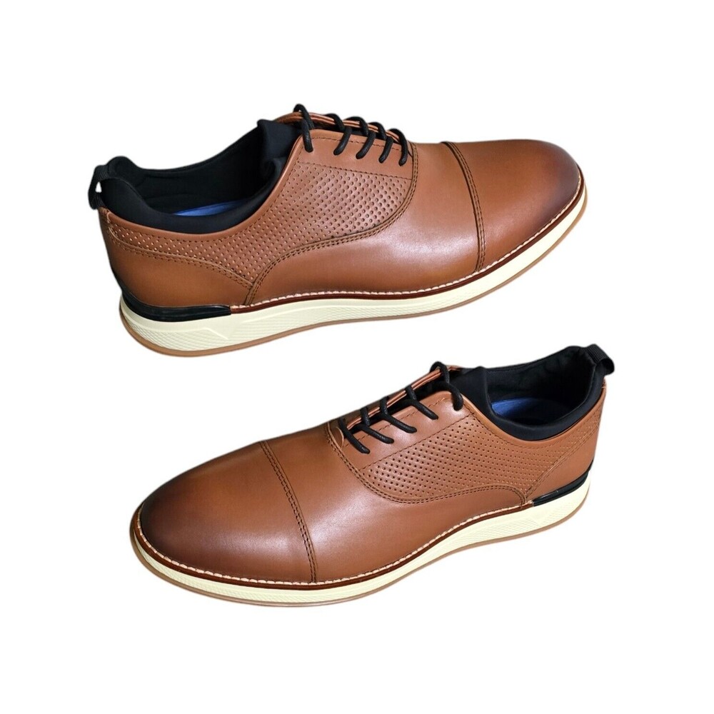 Vince Camuto Jaga Mens Oxford Shoes Brown Leather US Size 12M  NWOB